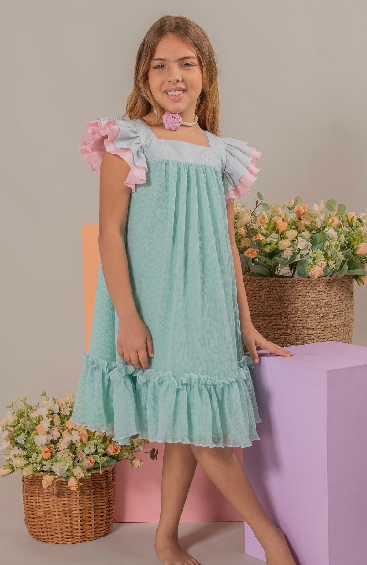 Vestido para Niña Soy Confianza - Menta