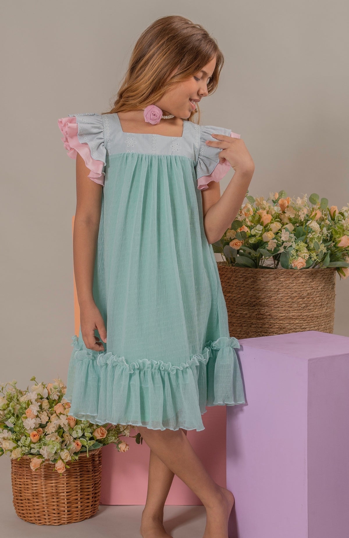 Vestido para Niña Soy Confianza - Menta