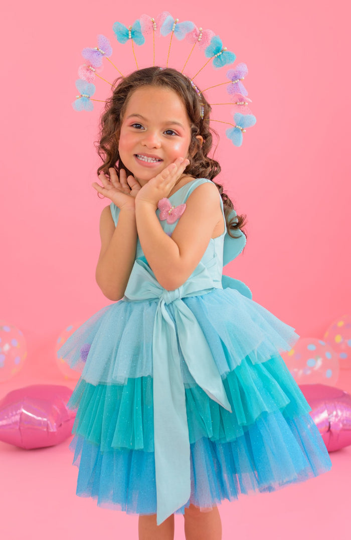 Vestido Para Niña Mariposa - Azul -