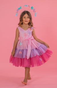 Vestido Para Niña Mariposa - Rosa