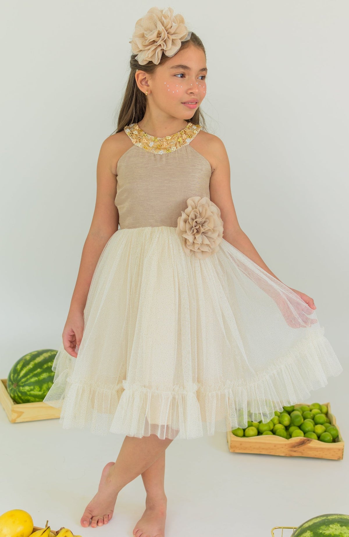 Vestido para niña Elixir Beige