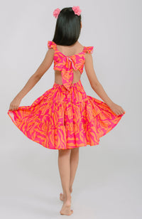 Vestido Para niña Palmera Naranja