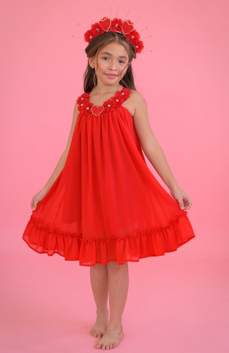 Vestido Para Niña Verdades Rojo